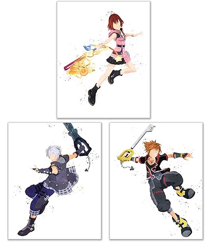 レトロ　KINGDOM HEARTS  I ウォールスクロールポスター Amazon.com: Kingdom Hearts Game Fabric Wall Scroll Poster